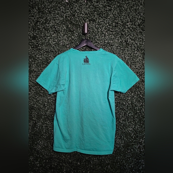 Lanvin Men's Turquoise T-Shirt - Picture 4 of 5